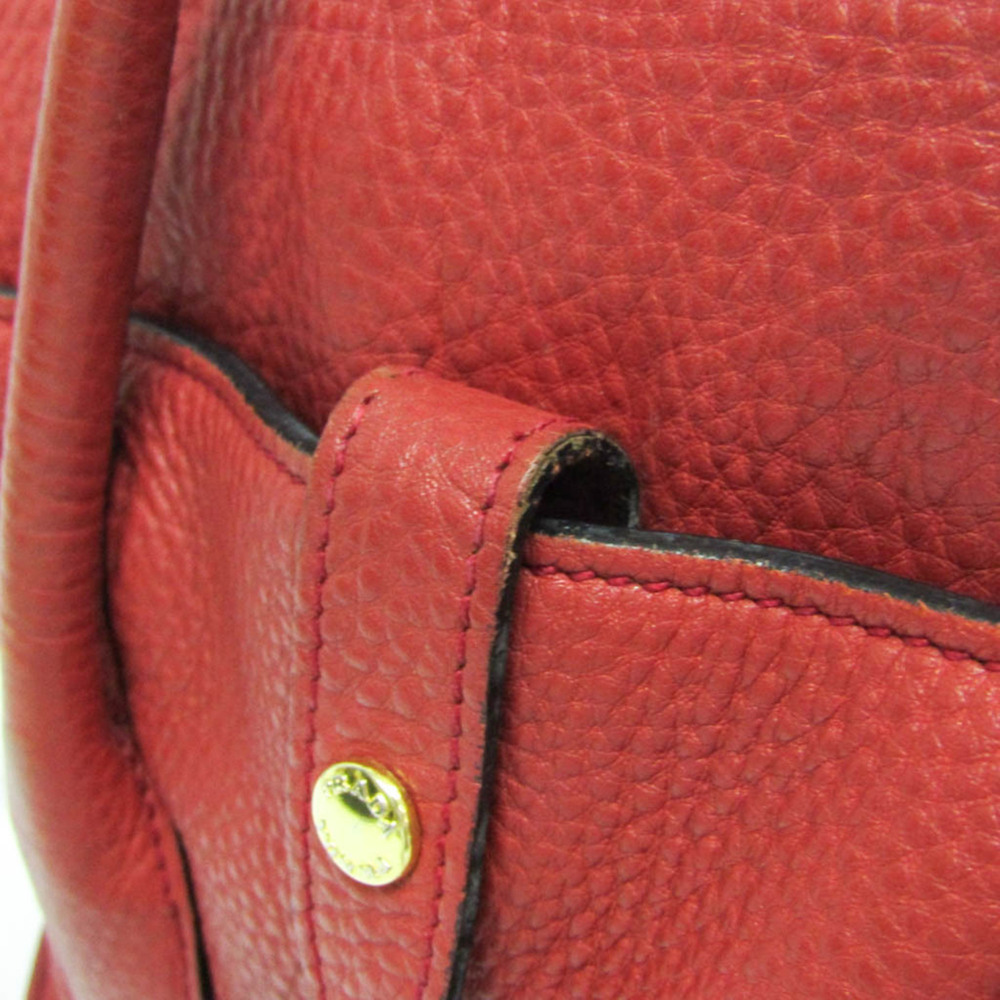 Prada VIT DAINO BN2673 Women's Leather Handbag,Shoulder Bag Red Color - Picture 11 of 16